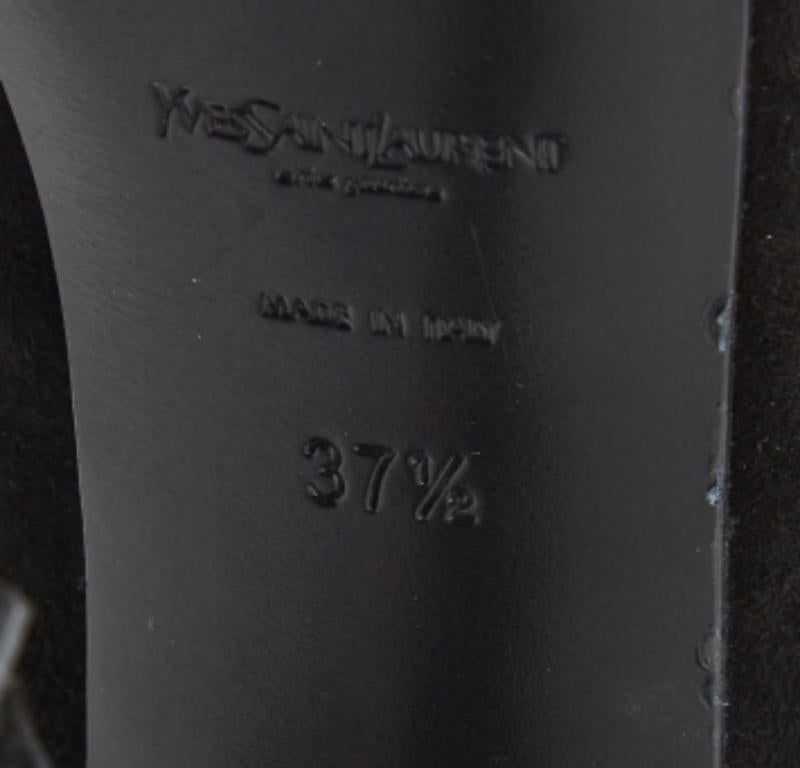 Yves Saint Laurent Noir  Escarpins Tribtoo en peau de serpent et daim Taille 37.5 en vente 3
