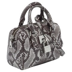 DKNY Brown Snakeskin Embossed Leather Crossbody Bag