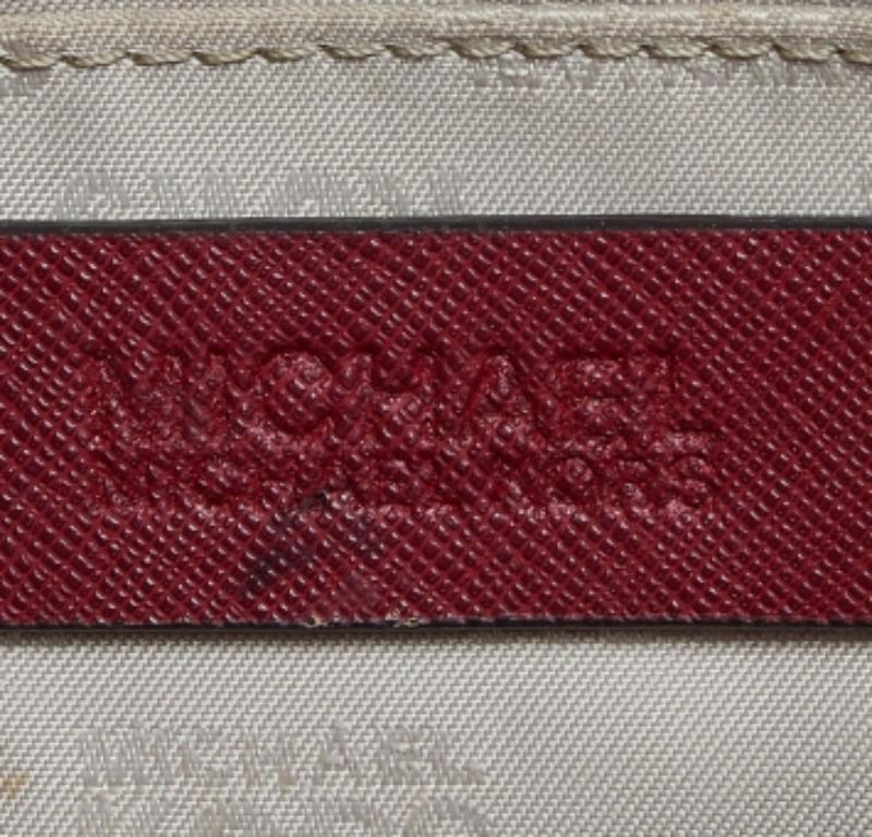 Fourre-tout Tina en toile enduite et cuir MICHAEL Michael Kors Marron/Rouge Signature en vente 6