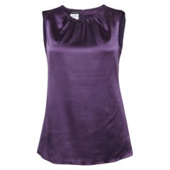Emporio Armani Purple Silk Satin Sleeveless Top S