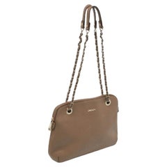 DKNY Beige Leather Bryant Dome Crossbody Bag