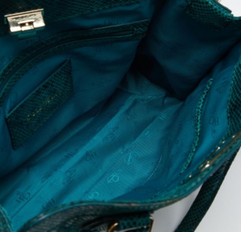 Verde Cole Haan Greene & Greene & Greene Tote in pelle goffrata in vendita