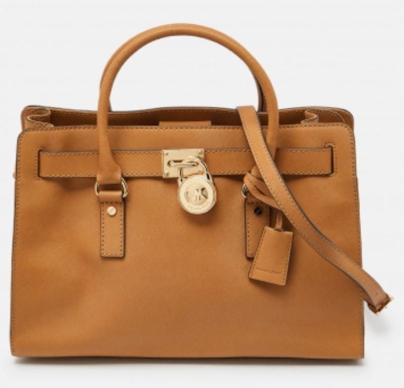 MICHAEL Michael Kors Beige Leder Ost/West Hamilton Tote im Angebot 3