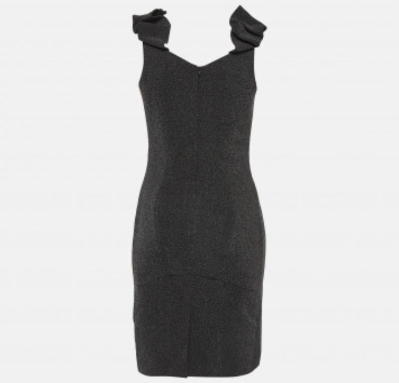 Emporio Armani Schwarz/Grau gestricktes Minikleid S im Angebot 2