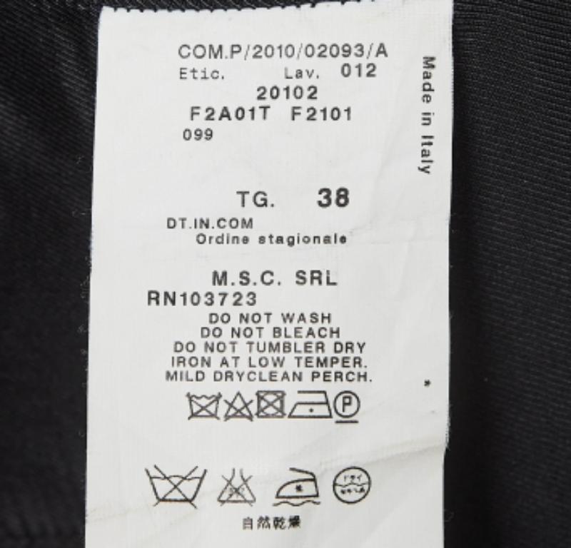 Emporio Armani Schwarz/Grau gestricktes Minikleid S Damen im Angebot