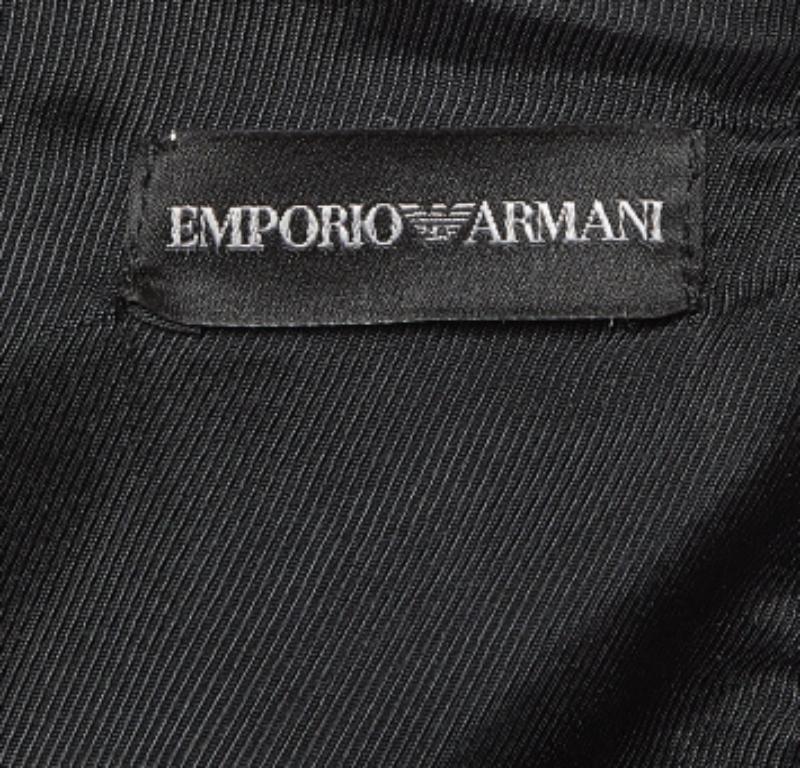 Emporio Armani Schwarz/Grau gestricktes Minikleid S im Angebot 1