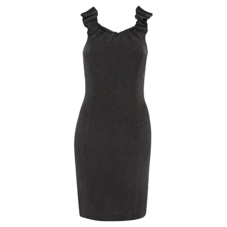 Emporio Armani Schwarz/Grau gestricktes Minikleid S im Angebot