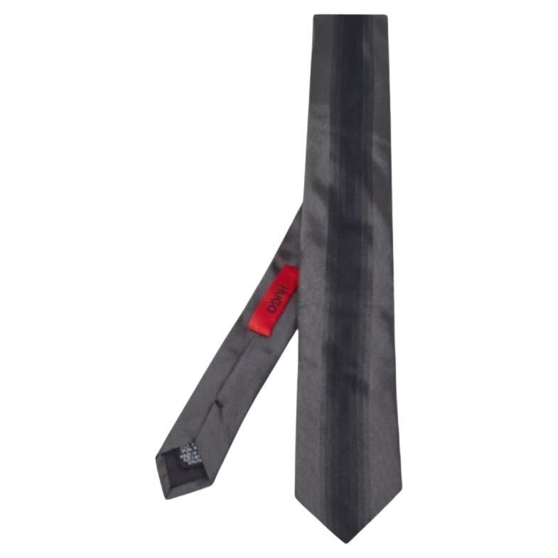 Corbata de rayas de seda gris Boss By Hugo Boss