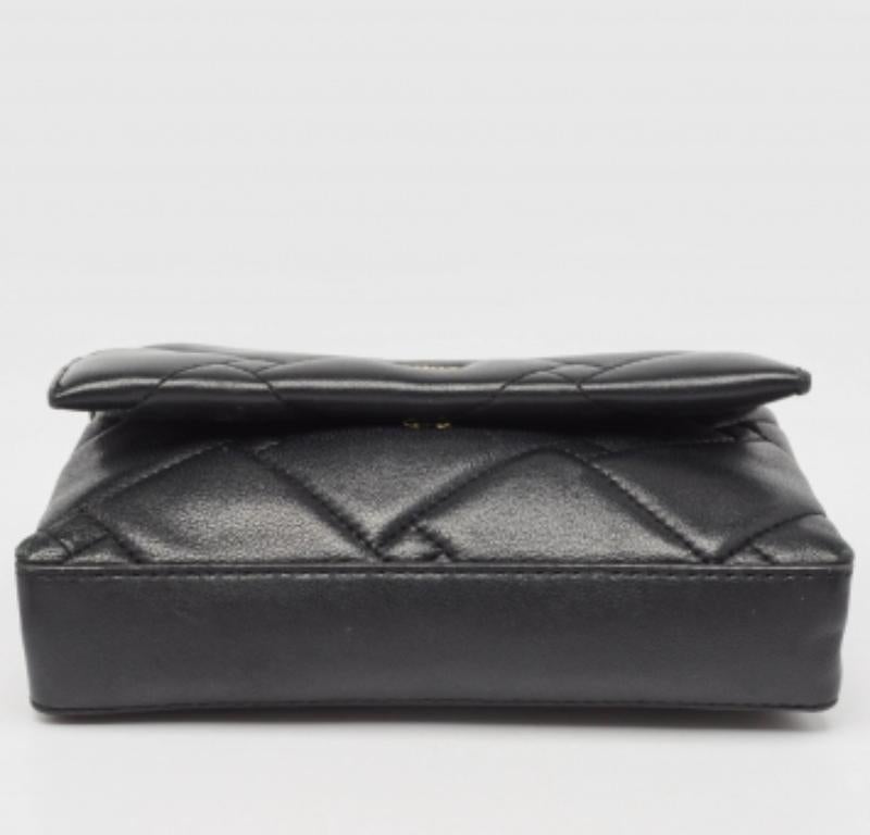 Donna Dkny Pochette a catena Willow in pelle trapuntata nera in vendita