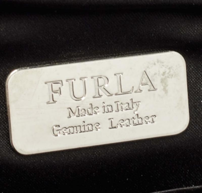 Furla Bolso de piel de serpiente gris/plata con lazo en relieve en venta 6