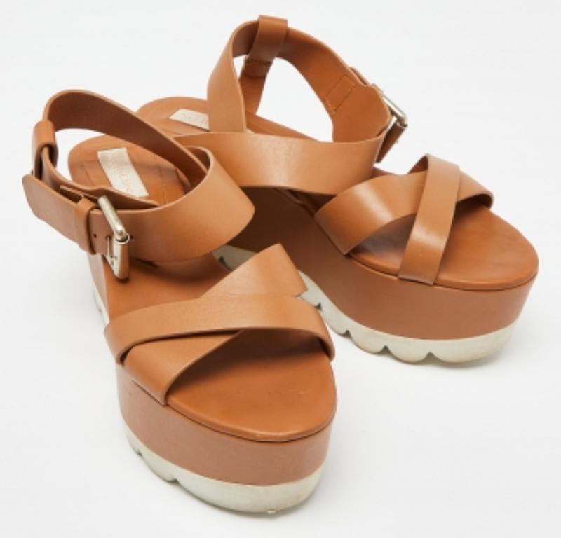 See By Chloe Cuir marron  Sandales à semelles compensées et à plateforme Taille 37 Pour femmes en vente