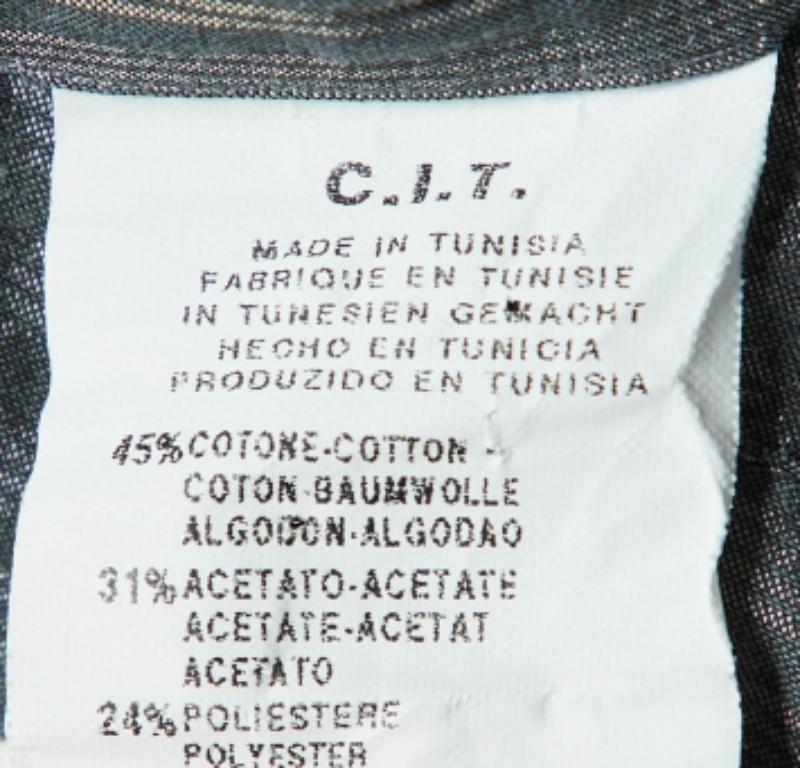 Grigio Emporio Armani Camicia Button Down in misto cotone a righe grigie L.L.A. in vendita