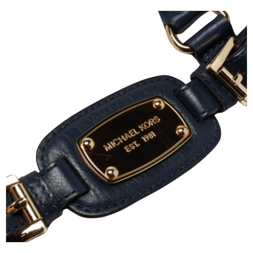 Michael Michael Kors Tote in tela rivestita bianca/blu, East West Hamilton
