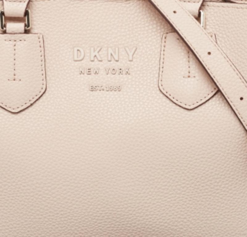 Tote Noho de DKNY en piel de guijarro rosa en venta 2