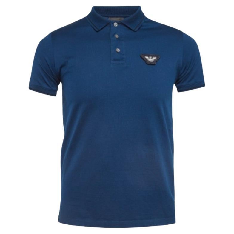 Emporio ARMANI Polo de punto de algodón azul S