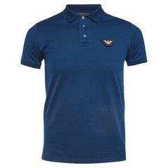Emporio ARMANI Polo de punto de algodón azul S