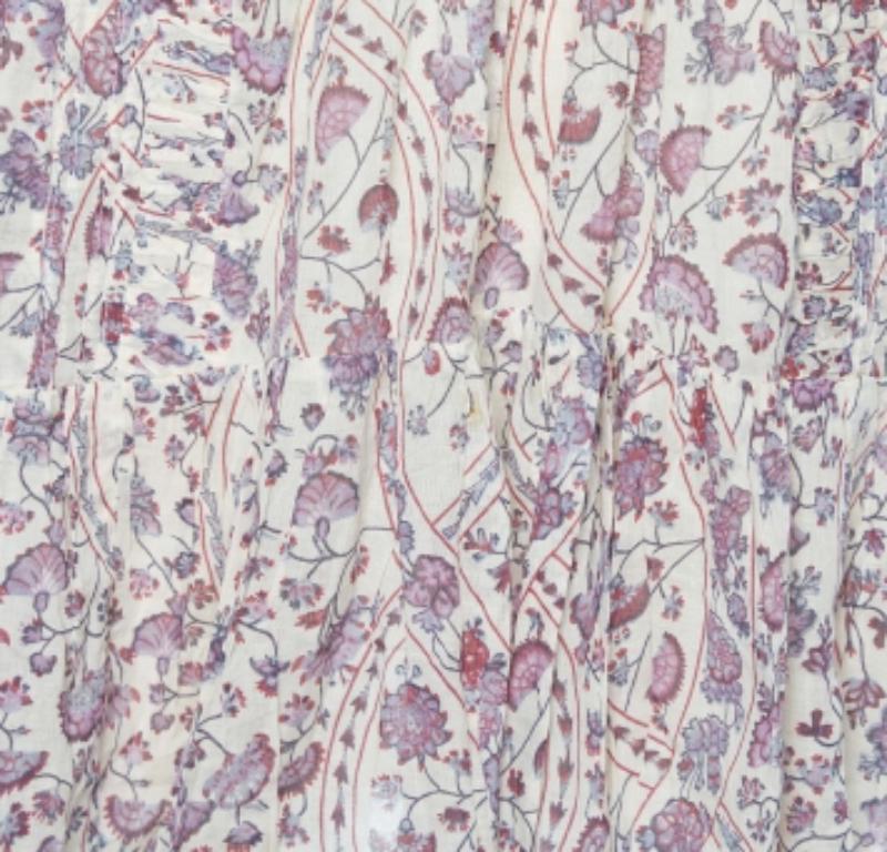 Isabel Marant Etoile Beige Gonna svasata in cotone stampata con fiori M in vendita 1