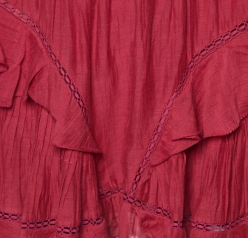 Isabel Marant Etoile Minifalda de algodón rosa con volantes S Rosa en venta