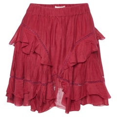 Isabel Marant Etoile Minifalda de algodón rosa con volantes S