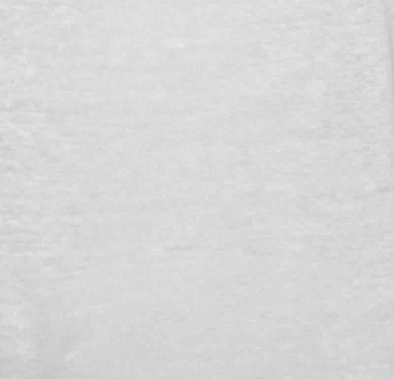 Saint Laurent Paris Canotta in jersey di lino off white S.S. White In condizioni buone in vendita a Dubai, Al Qouz 2