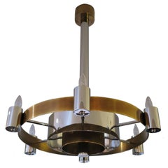 Used Art Deco Two-Tone Modernist Chandelier