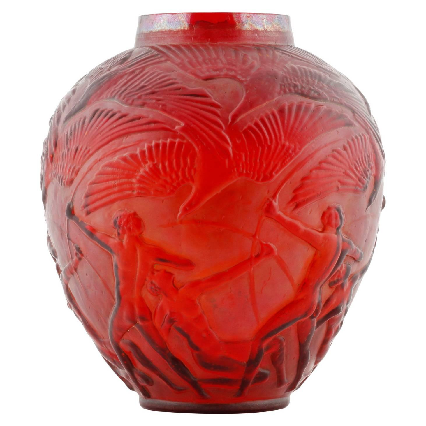 Lalique 'Archers' Vase