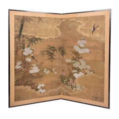 Japanese Two-Panel Floor Screen