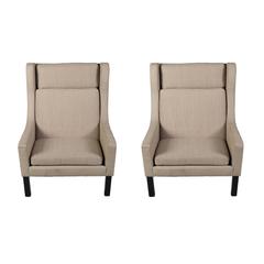 Very Modern Looking Pair of Wing Chairs 8