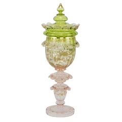 Early 20th Century Handblown Murano Glass Bon Bon Jar