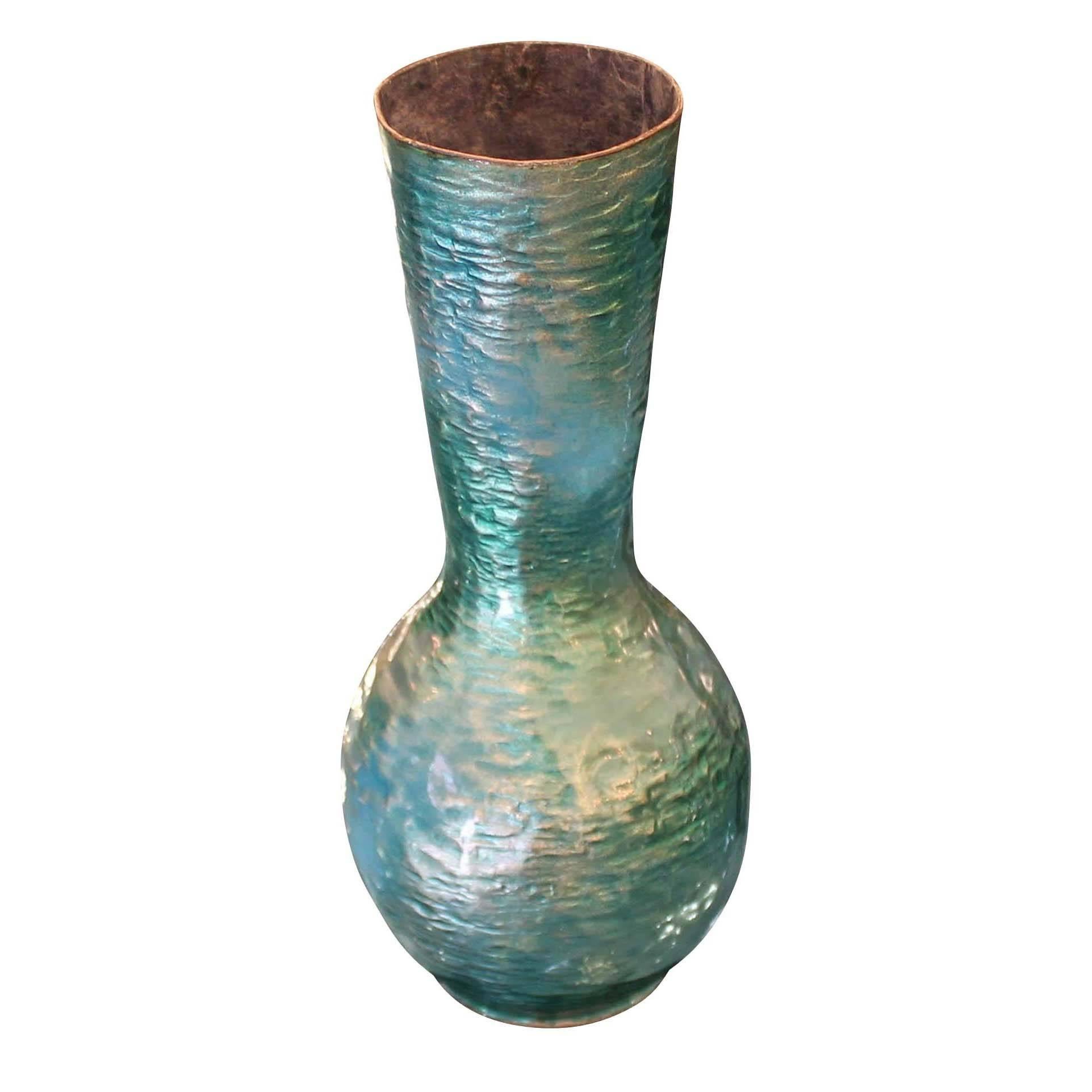 DePoli Enamel, Copper Vase by Gio Ponti with Expertise by the Ponti Archives