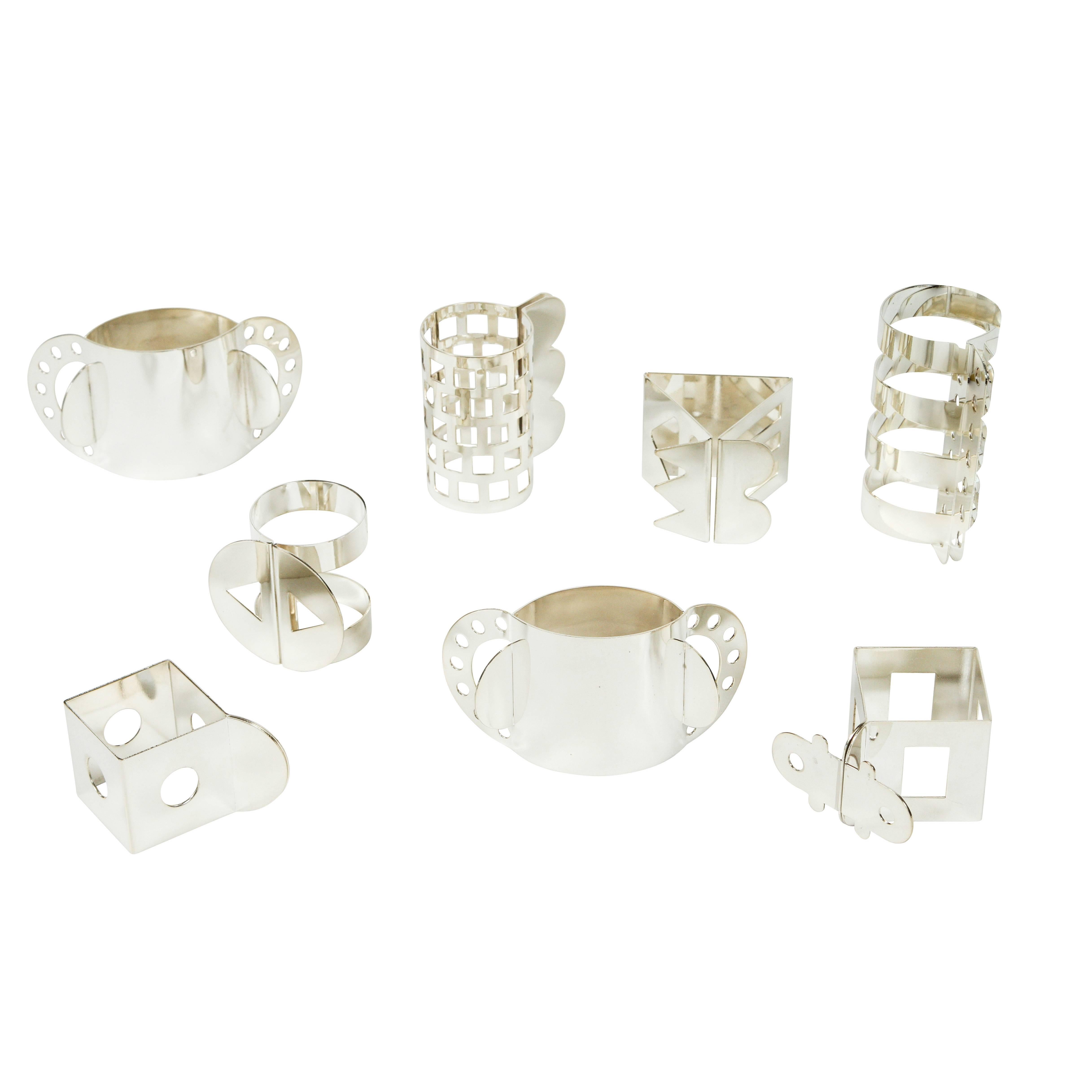 Set of Eight Memphis Group Napkin Rings by Nathalie Du Pasquier and Ajumi Han