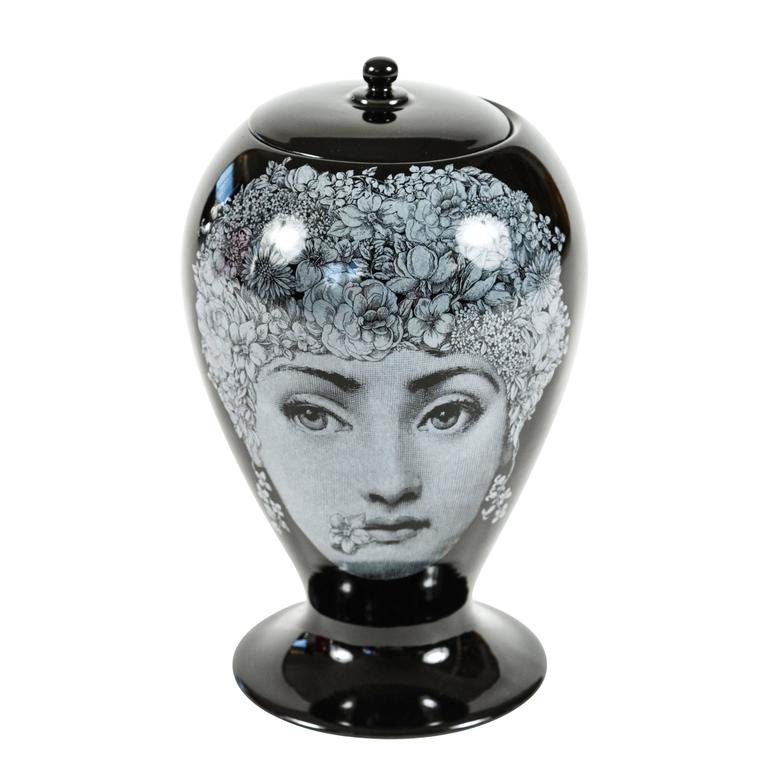 Stunning Vase with Lid by Fornasetti by Bitossi at 1stDibs