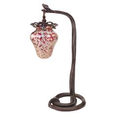 Antique Art Nouveau Loetz Serpent Table Lamp