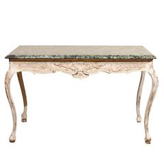 French 18th Century Painted Console in the Regence Style with Marble Top 9