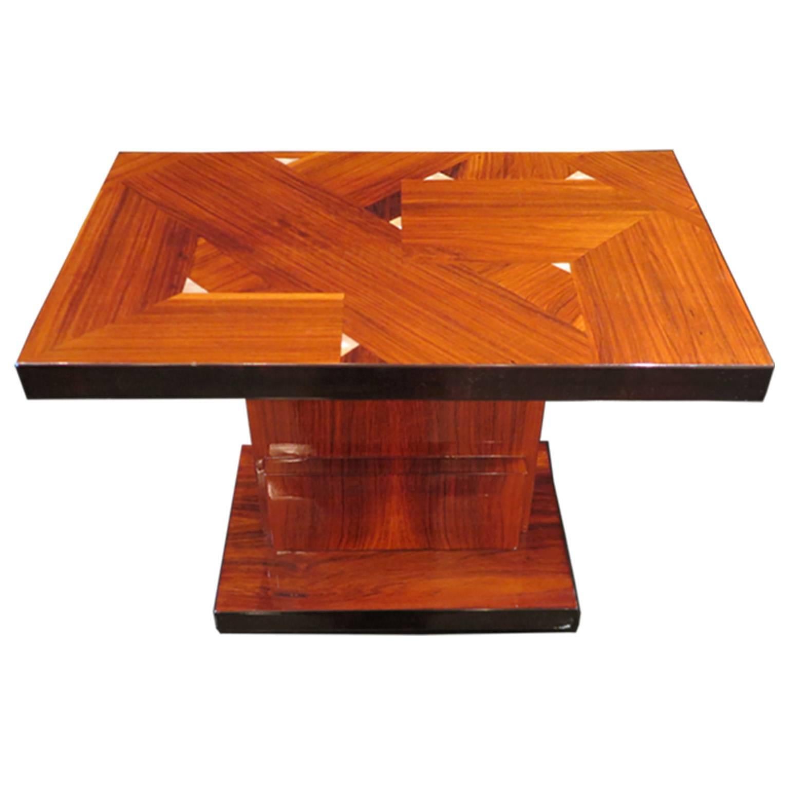 Art Deco Rosewood and Mother of Pearl Side Table by Majorelle
