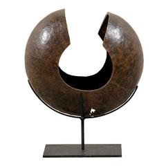 African Mbole Tribe Copper Currency on Custom Stand