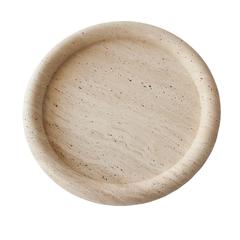 Rare Solid Travertine Charger Low Bowl by Di Rosa and Giusti for Up&Up
