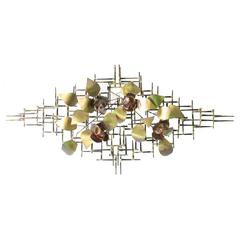 Brutalist Wall-Mounted Nail Sculpture in Mixed Metals 3