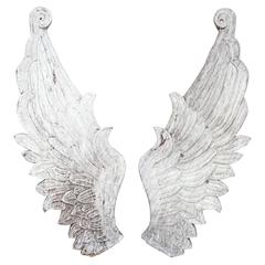 Large French 17th Century Wooden Angel Wings