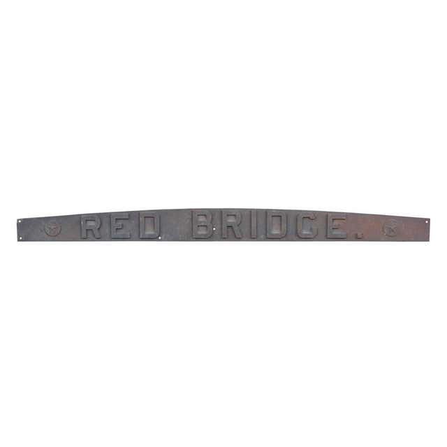 Cast Iron Red Bridge Sign For Sale at 1stDibs