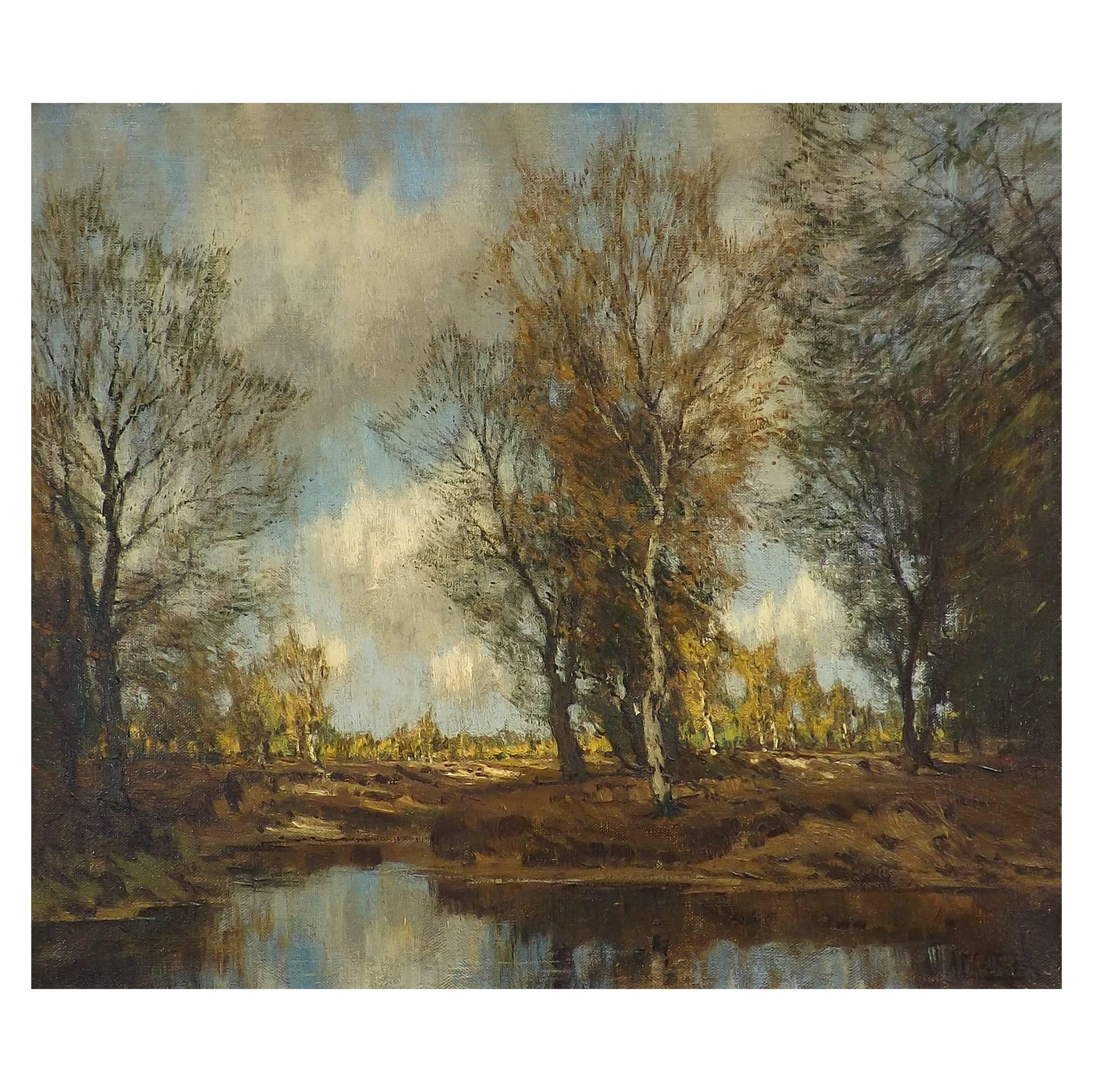 Arnold Marc Gorter "Late Autumn" Impressionist Oil Painting For Sale