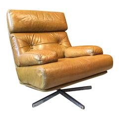 Gorgeous Italian Leather Swivel Chair
