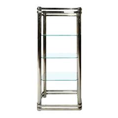 Vintage Chrome and Glass Etagere by Pace Collection