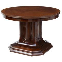 19th Century Mahogany Pedestal Base Center Table 12