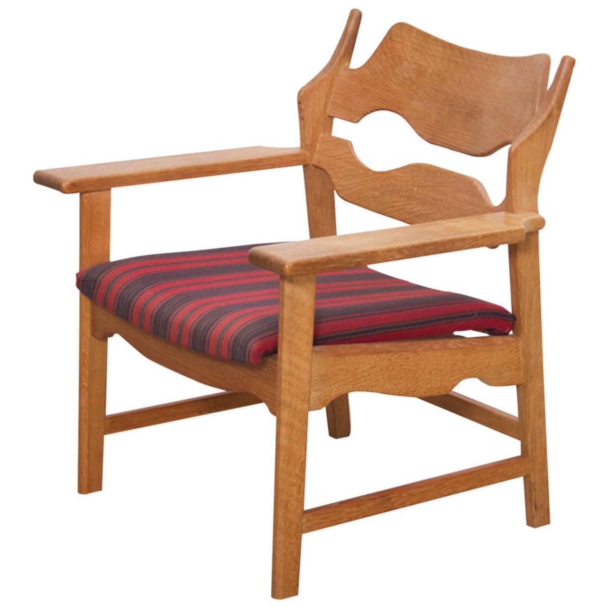 Oak Razor Back Lounge Chair by Henning Kjaernulf