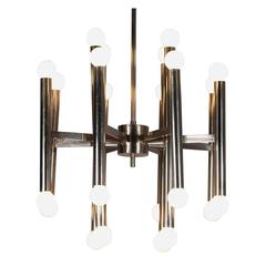1960s Chrome Multi-Column Chandelier