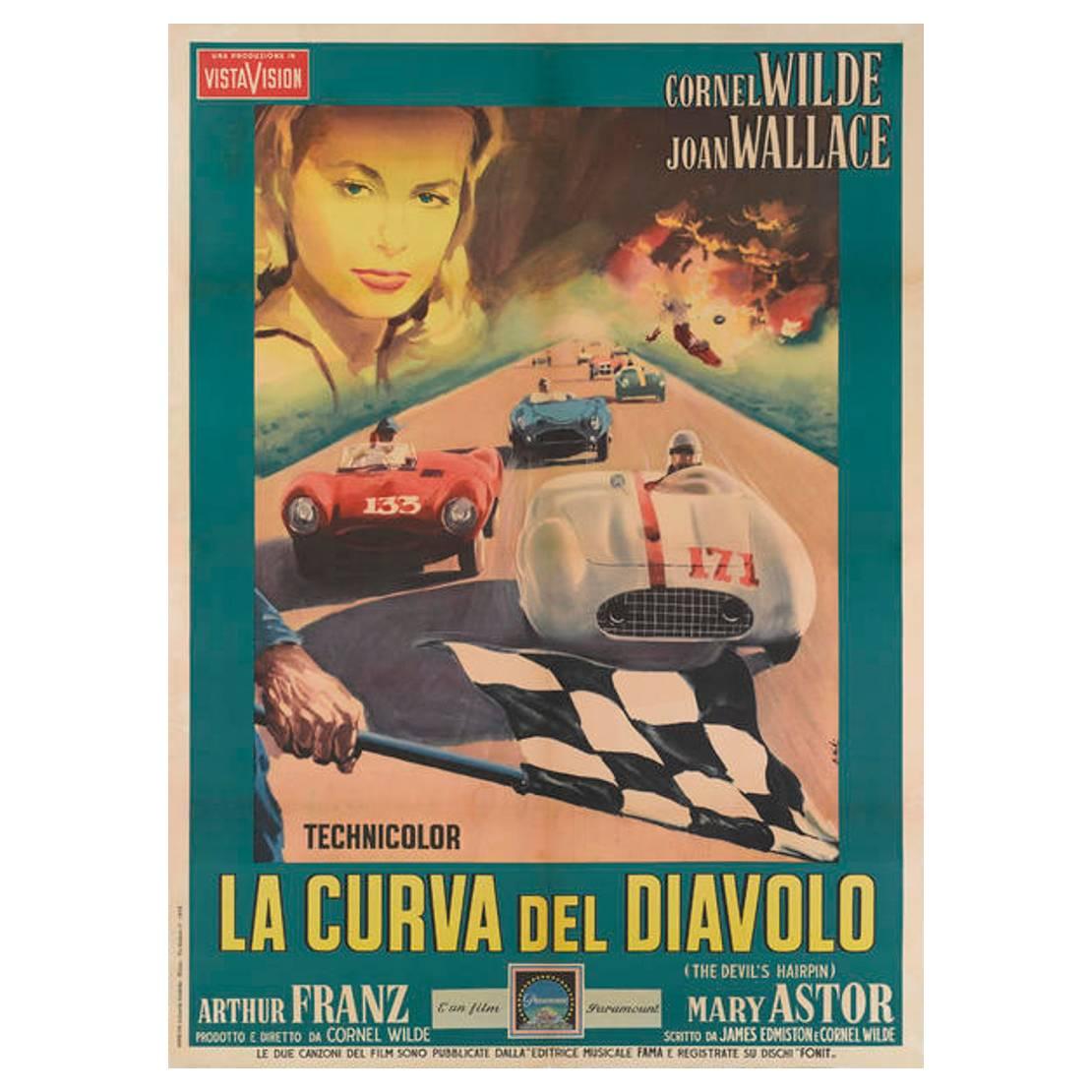 Die Haarnadel des Teufels/La Curva del Diavolo, original italienisches Filmplakat im Angebot