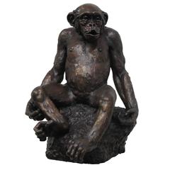 Bronze Sculpture of a Chimpanzee