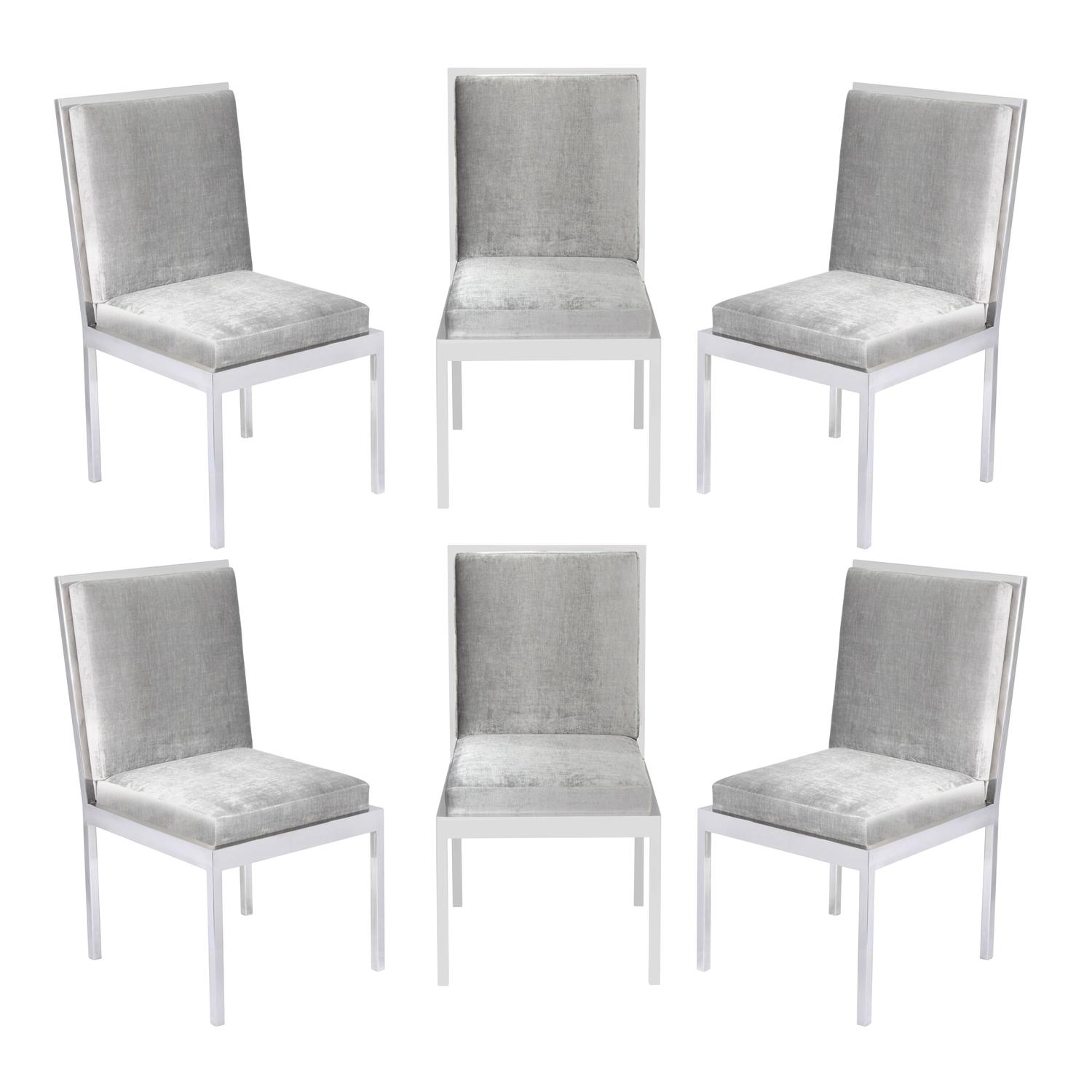 Set of Six Dining Chairs in Polished Chrome by Milo ... (1500 x 1500 Pixel)