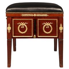 French 19th Century Neo-Classical Style Mahogany and Ormolu Piano Bench
